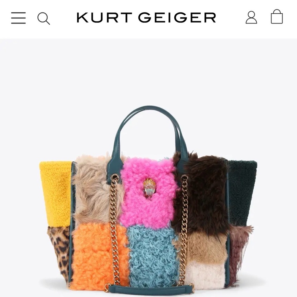Kurt Geiger Hoxton large Multi Faux Fur Women's Bag.
